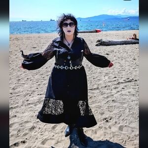 Long Black dress with lace Size XL